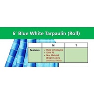 (Made In Malaysia) 40' × 6' Tarpaulin Canvas Roll (Blue / White)