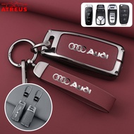 Audi Car Key Case Zinc Alloy Leather Key Cover Full Wrap Cover Smart Key Case Anti-fall Protector Fo