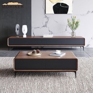 MOHIKER Tv Console Straw Nordic Living Room Cabinet Modern Minimalist Coffee Table Combination Set High-foot Style Integrated Floor MO320