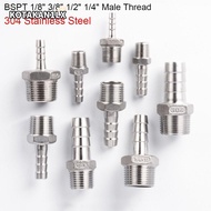 KOTAKAN1LX 1Pcs Hose Connector, 304 Stainless Steel Male Thread Pipe Joint, Durable 1/8" 3/8" 1/2" 1