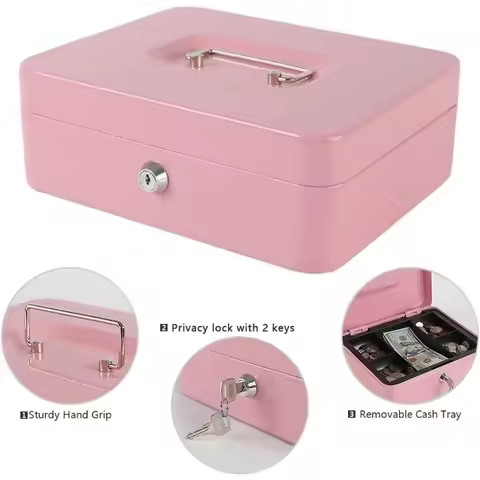 Security Cash box Key Safe Box Key Locker Safe Home Shop Steel Safe Money Box Storage Hidden Coin Mo