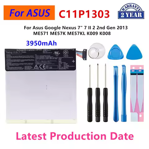 Brand New Battery C11P1303 3950mAh For Asus Google Nexus 7" 7 II 2 2nd Gen 2013 ME571 ME57K ME57KL K