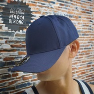 [Big Size] Navy Blue/Charcoal Purple fabric baseball cap Head circumference from 60cm to 64cm - Stur