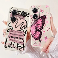 Soft Case For OPPO F23 5G / A98 5G / A1 5G Casing Lovely Graffiti Bowknot Silicone Lens Protective C
