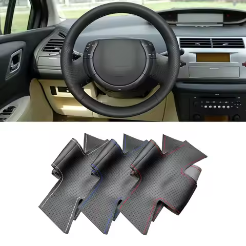 For Citroen Triumph Old C4 C-quatre 2007 Hand-stitched Perforated Leather Car Interior Steering Whee