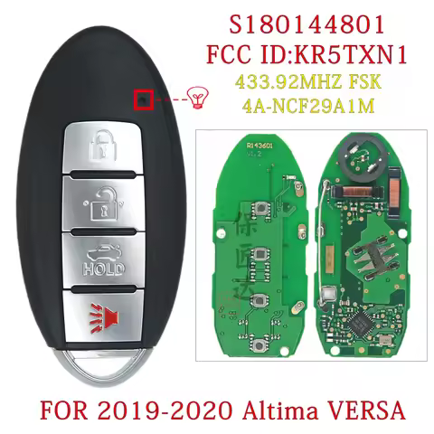 BaoJiangDa For Nissan Altima Versa Smart Remote Key 433MHz NCF29A1M Chip P/N: 285E3-6CA1A S180144801