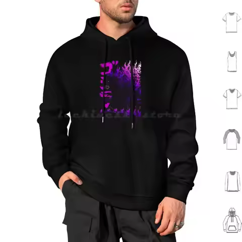 Gojira Millenium 2000 Minus 1 Shin Black Light Hoodie Cotton Long Sleeve Gojira Kaiju Giant Monsters