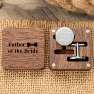 Groomsmen Cufflinks Set, Personalized Engraved Cufflinks With Elegant Gift Box, Unique Best Man Gift