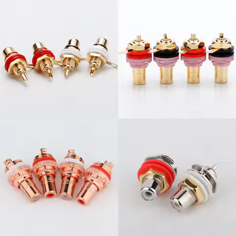 High-end RS series Rhodium/Gold-Plated RCA Sockets Female Jack for HiFi Audio TV CD AMP