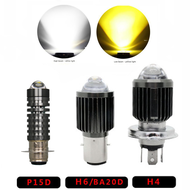 Black Rhino Dual-Color LED Mini Projector Headlight for Motorcycles & E-Bikes H4 BA20D PX15D H6