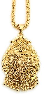 1 Gram Micro Gold Plated Traditional Designer Dollar Chain for Women & Girls, Brass, No Gemstone
