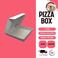 Pizza Box/Kotak Pizza (White) (8/10 inch)/White Box/Food Box/Kotak Kuih/Kotak Makanan/Food Storage B