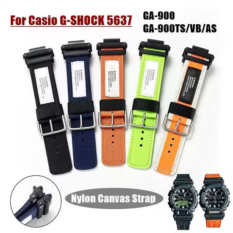 18mm Nylon Canvas Watch Strap For Casio G-SHOCK 5637 GA-900/GA-900TS/VB/AS Modified Men's Sport Repl