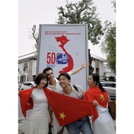 [September 2]Jewelry Alley - Red Scarf with Gold Star and 2-Layer Emulsion Leather – Patriotic Scarf