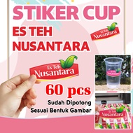 stiker label gelas cup anti air es teh NUSANTARA 60 pcs
