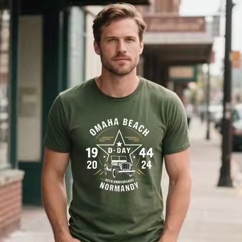 D-Day Shirt Omaha Beach Normandy Landings 80th Anniversary T Shirt 1944-2024 Veteran Remembrance Day