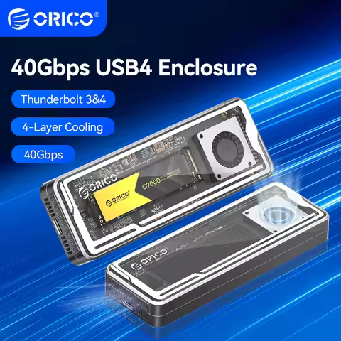 ORICO USB4 Enclosure 40Gbps M.2 SSD External Case Aluminum with Cooling Fan 8TB PCIe4.0 NVME Type C 