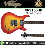 Vintage VRS150HB Rock Series Mahagony Body Neck Thru HH Pickup 24-Fret Electric Guitar Honeyburst (V