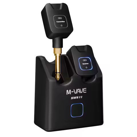 Wireless Guitar System 5.8GHz Digital Transmitter Receiver 24bit/48kHz Audio ＜4.6ms Low Latency 6 Ch