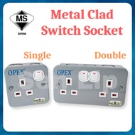 13A Switched Socket Outlet Metal Clad (SIRIM) (Single/1 Gang , Double/2 Gang) for Extension