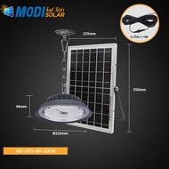 MODIโคมไฟโซล่าเซลล์ ทรงUFO Highbay รุ่น100W/200W/300W/400W.(แสง : ขาว คูลไวท์  เหลือง) รีโมทคอนโทรล ตั้งค่าความจำได้ เลือกสายไฟ 6.7M และ 9.7M ได้