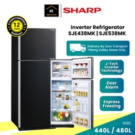 SHARP 440L / 480L J-tech Inverter Refrigerator Fridge SJE4381MK | SJE5381MK  Peti Ais Peti Sejuk 冰箱