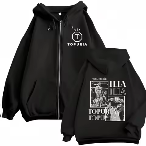 El Matador Ilia Topuria Vintage Print Zipper Sweatshirts Coats Men Women Fashion Classic Comfort Loo