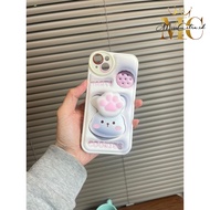BS02 SOFTCASE 3D PICTURE COOKIES RABBIT POP SOCKET CAT PAW MOTIF FOR SAMSUNG J2 GRANDPRIME A02s A03s