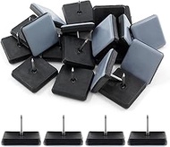 20pcs 1-3/16" (30mm) Nail on Furniture Sliders, Square Teflon Chair Feet Glides, Furniture Feet Glid