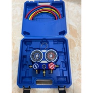 MANIFOLD GAUGE SET METER + 3PCS HOSE METER PRESSURE CHECK R22 R410A R12 R32 R134 R600 R404 GAS METER