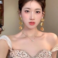 pearl earring earring for women Unique Unique Cool Style Hollow Ginkgo Leaf Tassel Earrings Female N