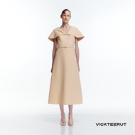 VICKTEERUT (ราคาปกติ 16800-.) Re-Edition Cape Sleeve Flare Dress เดรสแขนเคป ทรงบาน