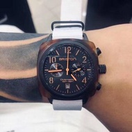 代購 潮牌布里斯頓briston明星同款手錶 時尚潮流運動防水日曆男女錶 計時尼龍錶帶石英腕錶 黑白橙色
