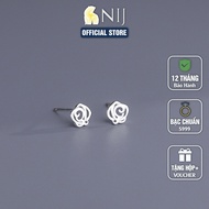 S999 Pure Silver Rose Earrings