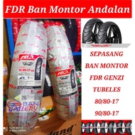 Sepasang Ban Tubeles Fdr Genzi 80/80-17 dan 90/80-17 ban montor honda supra 125 vega jupiter revo sa