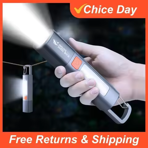 Smiling Shark SD1023 LED Flashlight Torch Light XPE Super Bright Flashlight with Hook Camping Light 