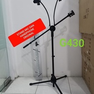 Stand Mic CABANG Lantai Pro Stand Microphone HP HANDPHONE besi tiang mik kaki tiga TINGGI tripod hol