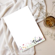 Customized Flower Notepad | A6 & A5 Size | 5 Floral Designs | Name Personalization |