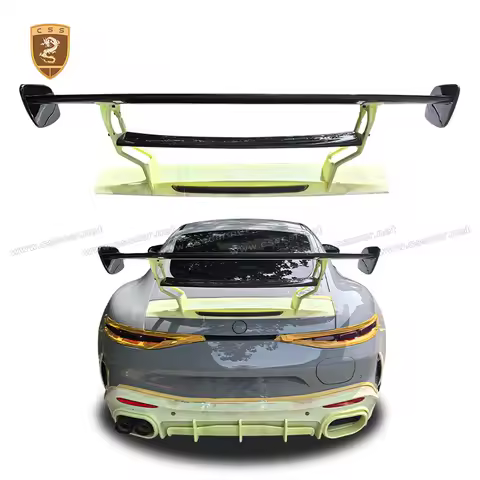 Bra-B Style Dry Carbon Car Rear Wing Double Deck Rear Trunk High Spoiler Lip Exterior Bodykit For Be