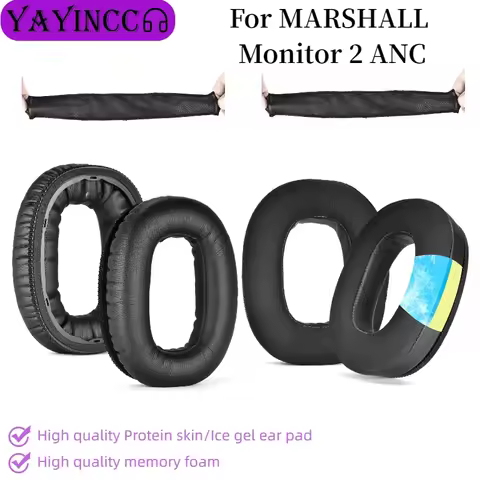 Leather Headphone Foam For MARSHALL Monitor 2 ANC Headset Ear pads Cushion With buckle Replacement C