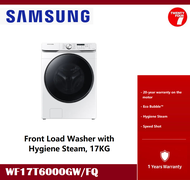 [ Delivered by Seller ] SAMSUNG 17KG WF17T6000GW Front Load Washing Machine / Washer with Hygiene Steam WF17T6000GW/FQ