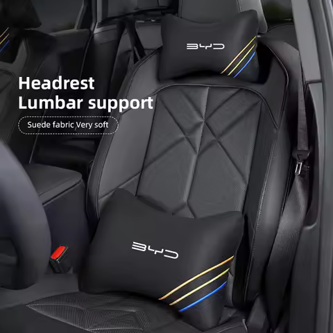Suede Car Interior Seat Neck Pillow Comfortable Headrest For BYD Tang U8 F3 E6 Atto3 Yuan Plus Song 