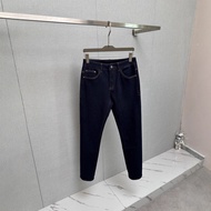 U4IB FEN #Tail Order Retro Dark Blue Slimmer Look Tube Men Jeans 2025FW Washed Denim Straight-Leg Pa