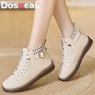 DOreal รองเท้า Bot Modis สำหรับผู้หญิงผู้ใหญ่สไตล์เกาหลีหนังแท้รองเท้า Doc Martens ขนาดใหญ่กันน้ำได้35-41รองเท้าบูทผู้หญิงส้นแบนสีดำ