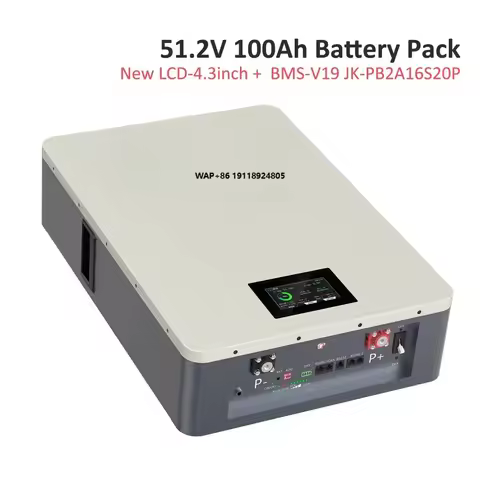 EU Stock Wall-mounted 51.2V 100Ah Solar Storage Lifepo4 Battery Pack Build in JK V19 BMS for Power B