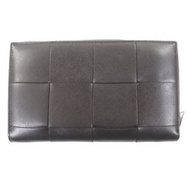 成色極佳：Bottega Veneta Cassette 拉鍊式 Maxi Intrecciato 皮革皮夾，ブラウン，義大利製造，男士款