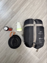naturehike  sleeping bag m300 camping light  cookset cookware 睡袋  露營燈 炊具 迪卡儂 露營椅 not snowline snow p