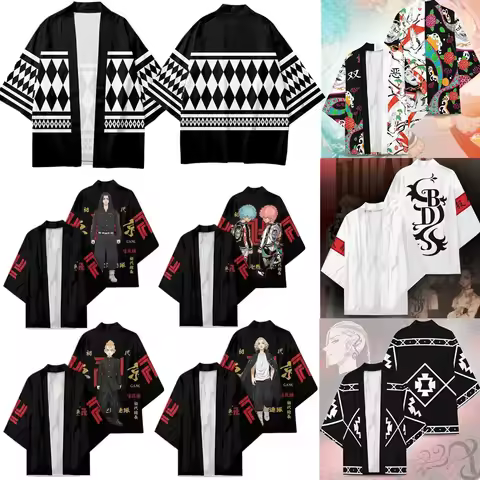 Color Cosplayer Haori Anime Kimono Japanese Style Cape Cosplay Costume Clothing 3D Printing Cardigan