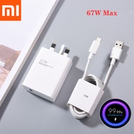 Xiaomi Charger 67W UK Fast Charge Power Adapter 6A Type C Cable For Xiaomi 13 12 11 11T POCO X5 X4 Pro Redmi Note 9 10 11 12 Pro