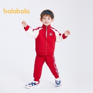 Balabala เสื้อผ้าเด็ก2ชิ้น2024เด็กผู้หญิงชุดลำลองเด็กฤดูใบไม้ร่วงชุดกีฬาเด็กผู้ชาย